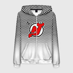 Мужская толстовка на молнии Нью Джерси Девилз - геометрический градиент