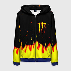 Мужская толстовка на молнии Monster energy fire steel