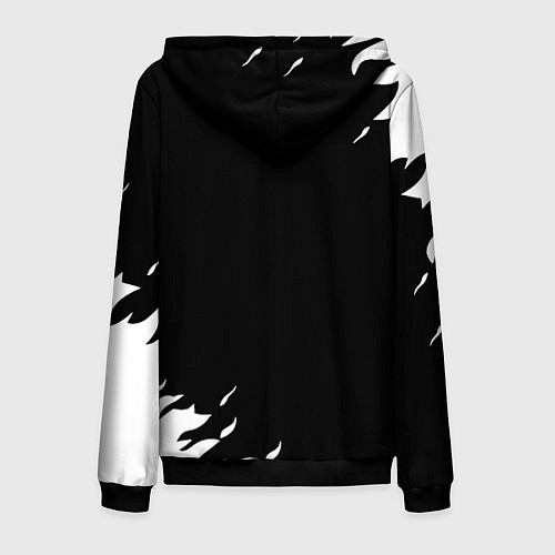 Мужская толстовка на молнии Monster energy fire white / 3D-Черный – фото 2