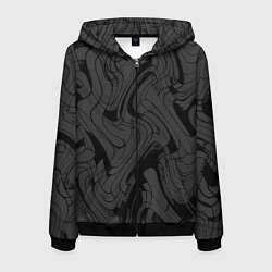 Мужская толстовка на молнии Тёмно-серый абстракция лниии