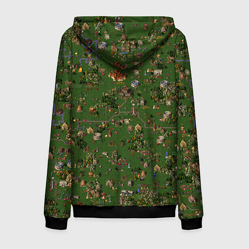 Мужская толстовка на молнии Земли Оплота - Герои 3 / 3D-Черный – фото 2