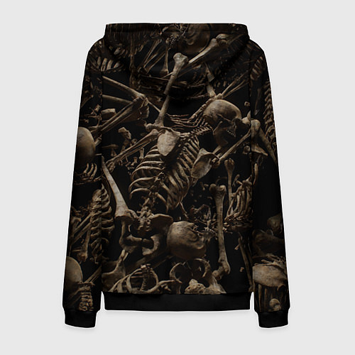 Мужская толстовка на молнии Человеческие кости / 3D-Черный – фото 2