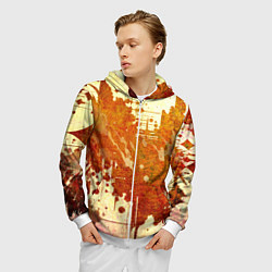Толстовка 3D на молнии мужская Абстракция - sunspot, цвет: 3D-белый — фото 2