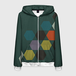 Мужская толстовка на молнии Кластер зеленая ночь