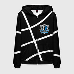 Мужская толстовка на молнии Даллас Маверикс - текстура черного мяча