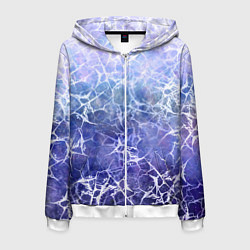 Мужская толстовка на молнии Абстракция - white web on blue background