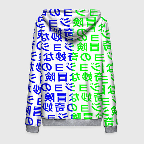 Мужская толстовка на молнии Pokemon japan pattern / 3D-Меланж – фото 2