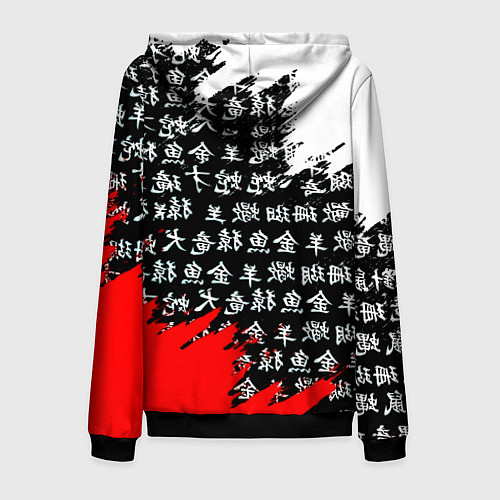 Мужская толстовка на молнии Doom dark age japan / 3D-Черный – фото 2