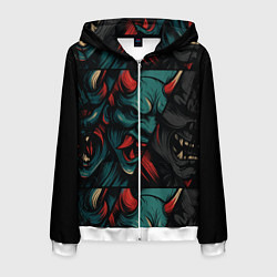 Мужская толстовка на молнии Демоны Они - нейроарт