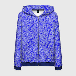Мужская толстовка на молнии Ярко-синий текстура хлопья