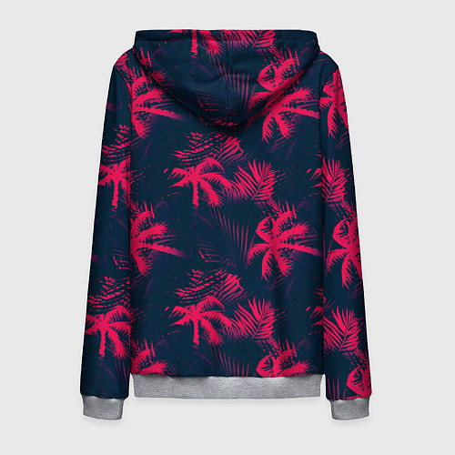 Мужская толстовка на молнии Palm pink black / 3D-Меланж – фото 2