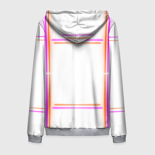 Мужская толстовка на молнии Neon white orange pink / 3D-Меланж – фото 2