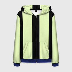 Мужская толстовка на молнии Color light green black line