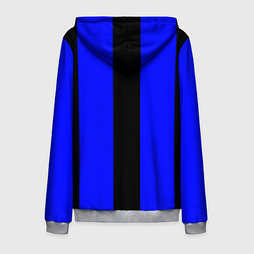 Мужская толстовка на молнии Color blue black stripes / 3D-Меланж – фото 2