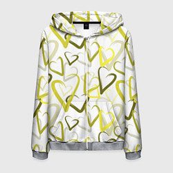 Мужская толстовка на молнии Зеленые сердца