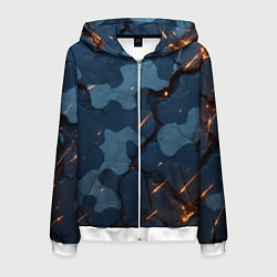 Толстовка 3D на молнии мужская Камуфляжные плиты текстура, цвет: 3D-белый