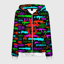 Мужская толстовка на молнии Doom шутер паттерн