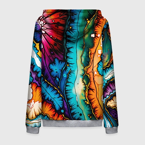 Мужская толстовка на молнии Разноцветный узор / 3D-Меланж – фото 2
