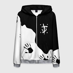 Мужская толстовка на молнии Doom отпечатки демона