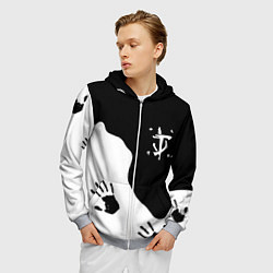 Толстовка 3D на молнии мужская Doom отпечатки демона, цвет: 3D-меланж — фото 2