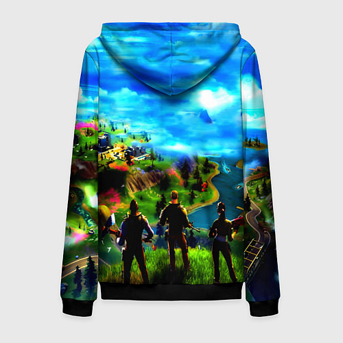 Мужская толстовка на молнии Fortnite x doom logo / 3D-Черный – фото 2