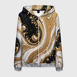Мужская толстовка на молнии Черный агат и жидкое золото