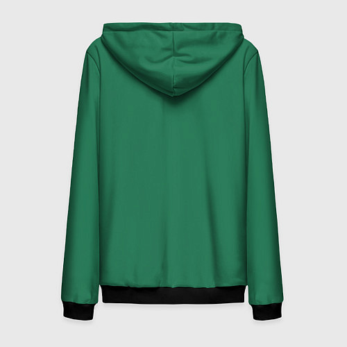 Мужская толстовка на молнии Изумруд однотонный / 3D-Черный – фото 2