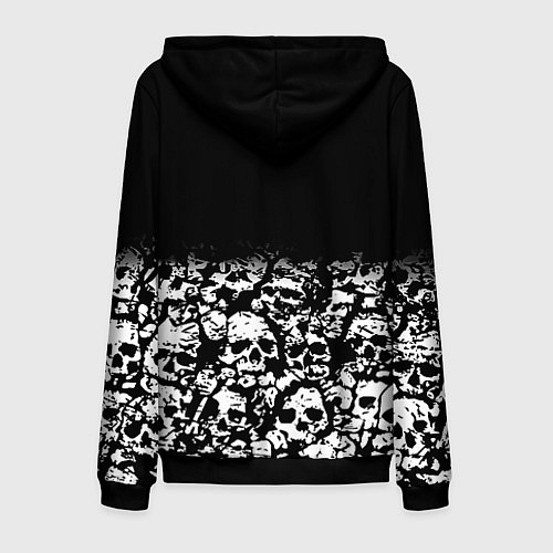 Мужская толстовка на молнии Doom черепа / 3D-Черный – фото 2