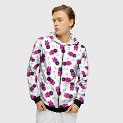 Толстовка 3D на молнии мужская Персонажи корейского сериала игра в кальмара, цвет: 3D-черный — фото 2