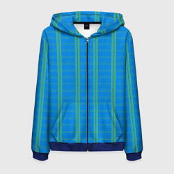 Толстовка 3D на молнии мужская Color light blue cage, цвет: 3D-синий