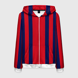 Толстовка 3D на молнии мужская Color black red stripes, цвет: 3D-белый