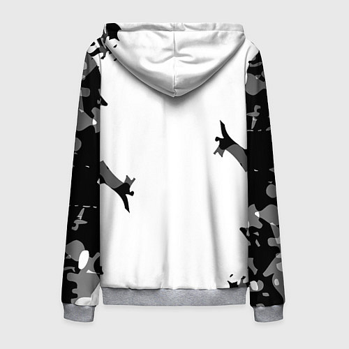 Мужская толстовка на молнии Doom лого камуфляж текстура / 3D-Меланж – фото 2