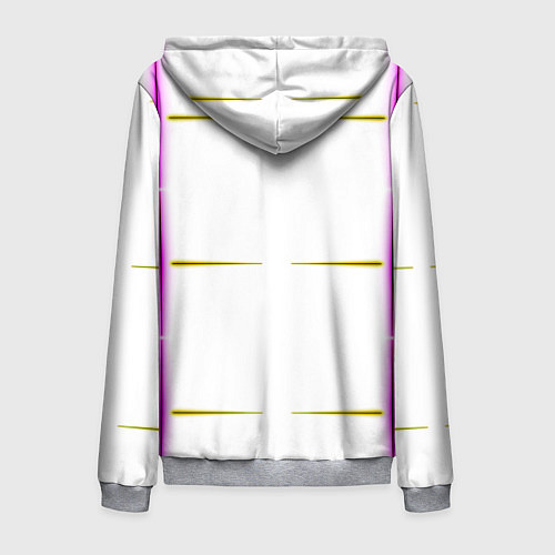 Мужская толстовка на молнии Color white pink yellow stripes / 3D-Меланж – фото 2