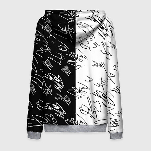Мужская толстовка на молнии Doom автографы / 3D-Меланж – фото 2