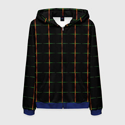 Толстовка 3D на молнии мужская Color black orange green crosses, цвет: 3D-синий