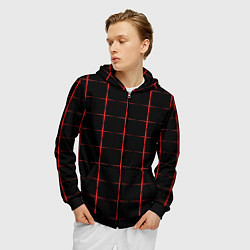 Толстовка 3D на молнии мужская Color black red crosses, цвет: 3D-черный — фото 2