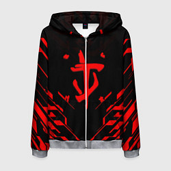 Толстовка 3D на молнии мужская Doom geometry red steel, цвет: 3D-меланж