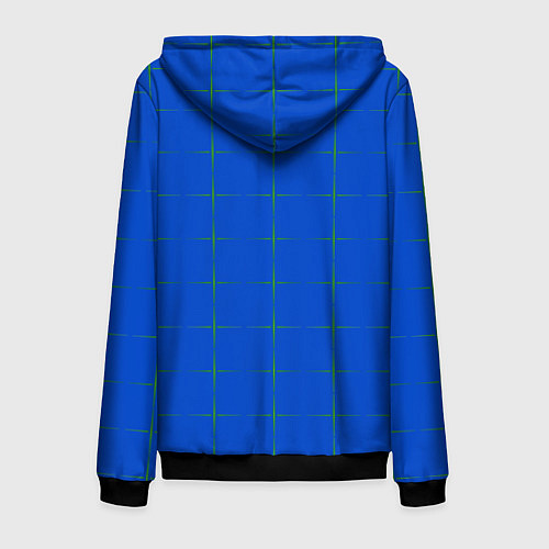Мужская толстовка на молнии Color blue stripes / 3D-Черный – фото 2