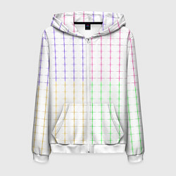 Мужская толстовка на молнии Color white multicolored stripes