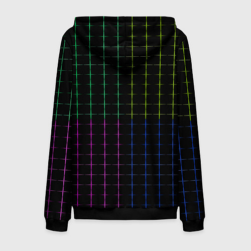 Мужская толстовка на молнии Color black multicolored stripes / 3D-Черный – фото 2