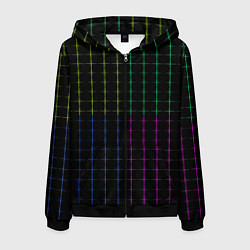 Мужская толстовка на молнии Color black multicolored stripes
