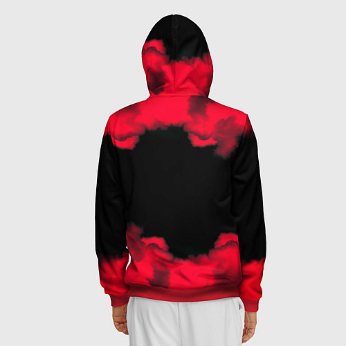 Мужская толстовка на молнии Doom огненные краски / 3D-Красный – фото 4