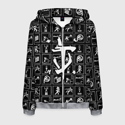 Толстовка 3D на молнии мужская Doom x portal, цвет: 3D-меланж