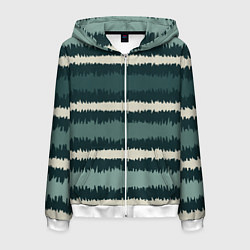 Мужская толстовка на молнии Полосы зигзагообразные зеленые
