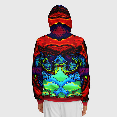 Мужская толстовка на молнии Doom hyper monster / 3D-Красный – фото 4