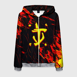 Толстовка 3D на молнии мужская Doom огненные искры, цвет: 3D-меланж