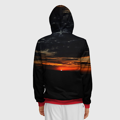 Мужская толстовка на молнии Закат на плато / 3D-Красный – фото 4