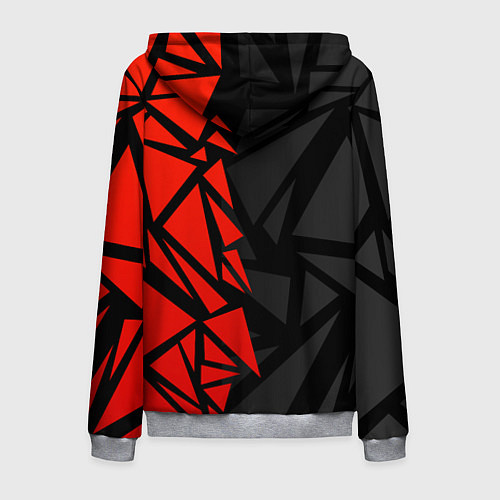 Мужская толстовка на молнии Umbrella corp - красные фрагменты / 3D-Меланж – фото 2
