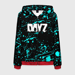 Толстовка 3D на молнии мужская Dayz голубые краски, цвет: 3D-красный