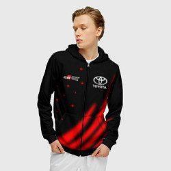Толстовка 3D на молнии мужская Toyota GR Gazoo Racing, цвет: 3D-черный — фото 2